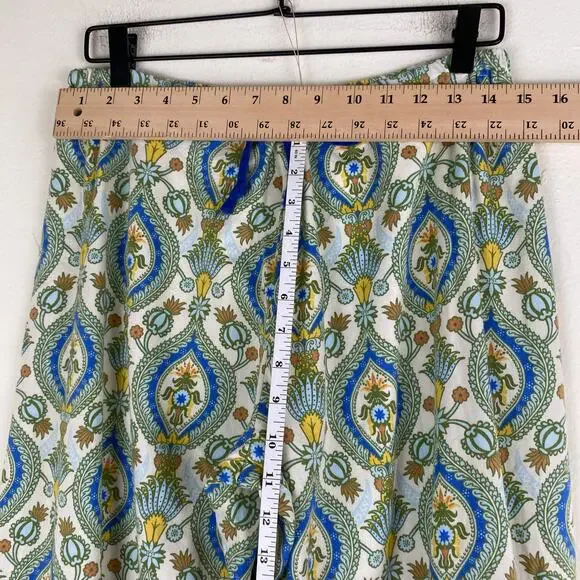 BedHead Damask Poplin Pajamas Size M Green Blu Cotton Long Sleeve Pants PJs Set - Picture 11 of 12